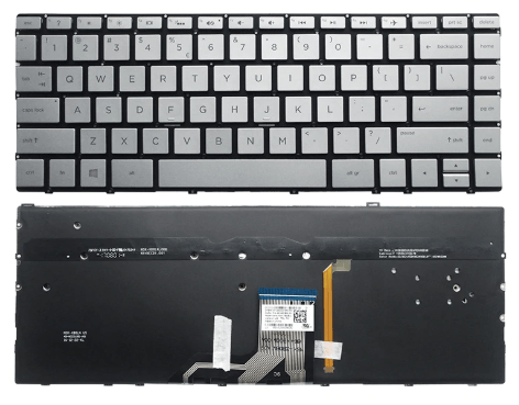 מקלדת למחשב נייד Hp 13-ae כסוף עם תאורה